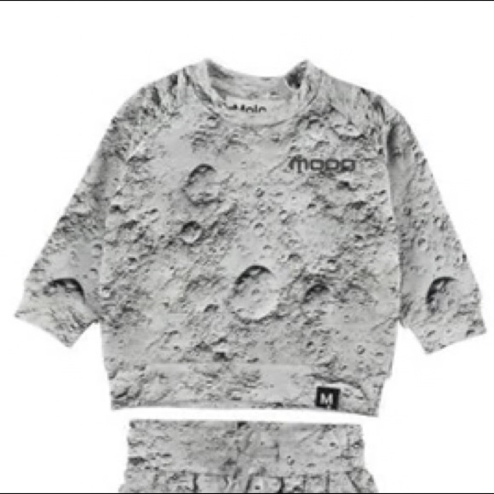 Molo Space Moon landing Sweatshirt sweatpants set sz 80 12M